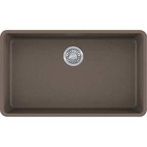 Kubus 32.38' Granite Single Basin Undermount Kitchen Sink in Storm