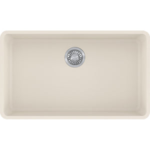 Kubus 32.38' Granite Single Basin Undermount Kitchen Sink in Vanilla