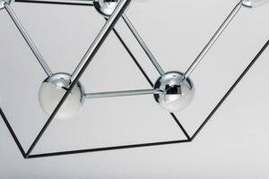 Ion 22.25' 7 Light Single Pendant in Black and Polished Chrome