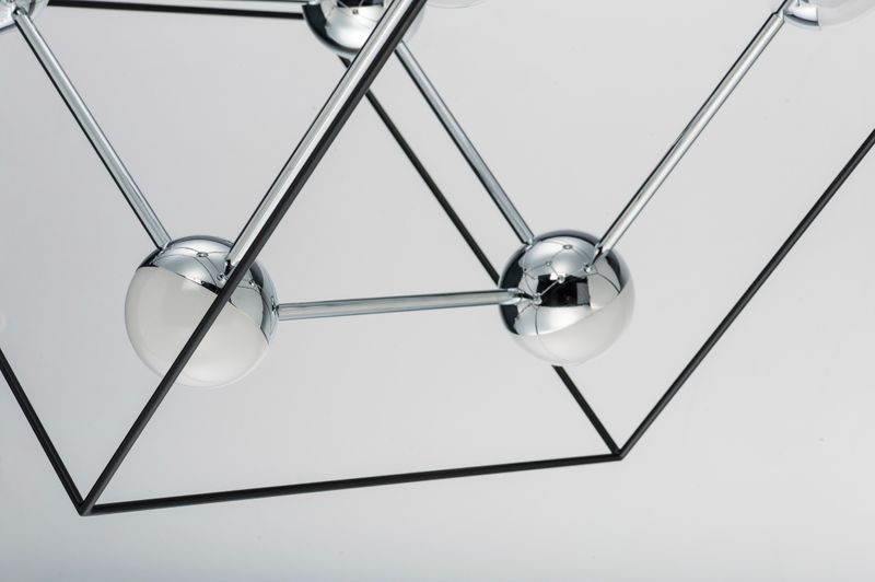 Ion 22.25' 7 Light Single Pendant in Black and Polished Chrome