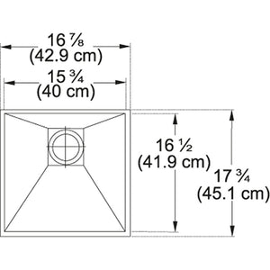 Peak 16.88' Stainless Steel Single Basin Undermount Kitchen Sink