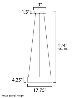 iQ 17.75' Single Light Friends of Hue Pendant in Brushed Black