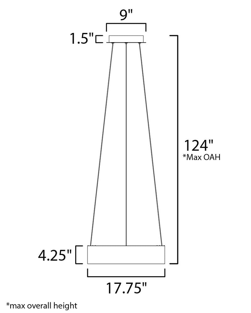 iQ 17.75' Single Light Friends of Hue Pendant in Brushed Black