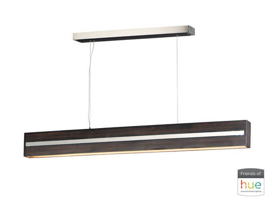 iWood 59.75" Single Light Friends of Hue Linear Pendant in Wenge Polished Chrome
