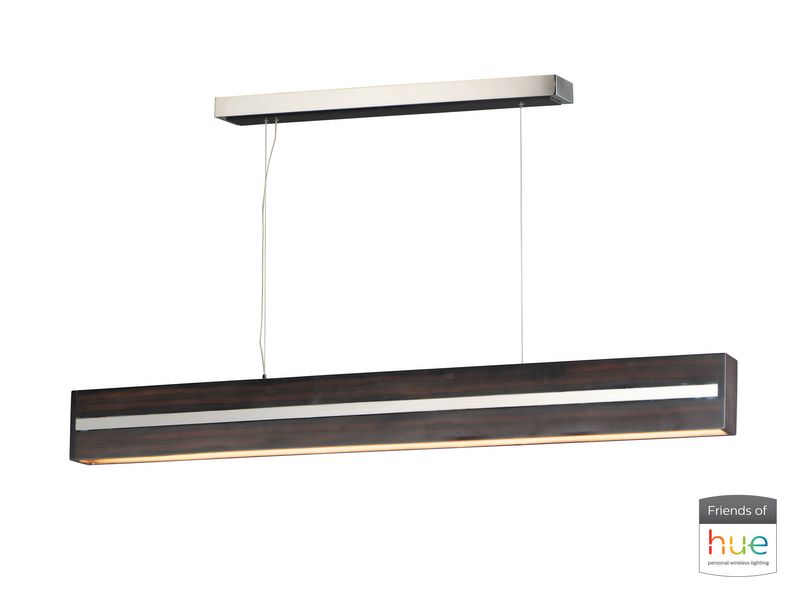 iWood 59.75' Single Light Friends of Hue Linear Pendant in Wenge Polished Chrome