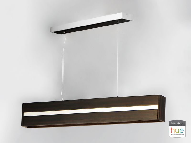 iWood 59.75' Single Light Friends of Hue Linear Pendant in Wenge Polished Chrome