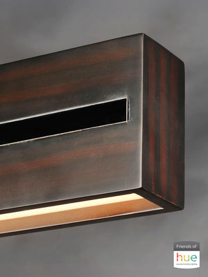 iWood 59.75' Single Light Friends of Hue Linear Pendant in Wenge Polished Chrome