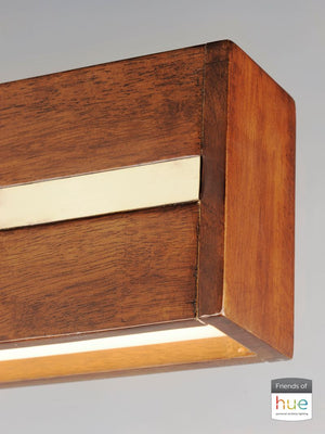 iWood 40.25' Single Light Friends of Hue Linear Pendant in Antique Pecan Brushed Champagne