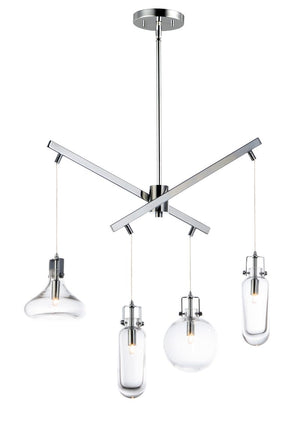 Kem 7.5' 4 Light Multi-Light Pendant in Polished Chrome