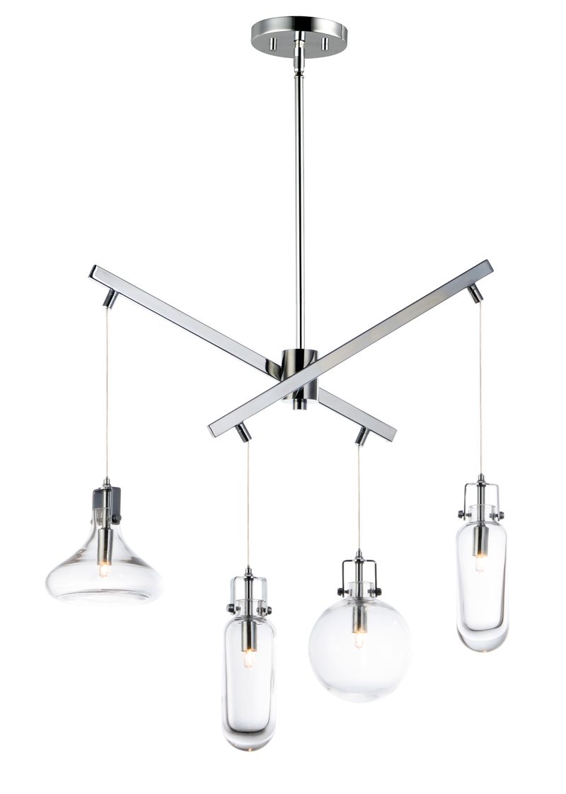 Kem 7.5' 4 Light Multi-Light Pendant in Polished Chrome