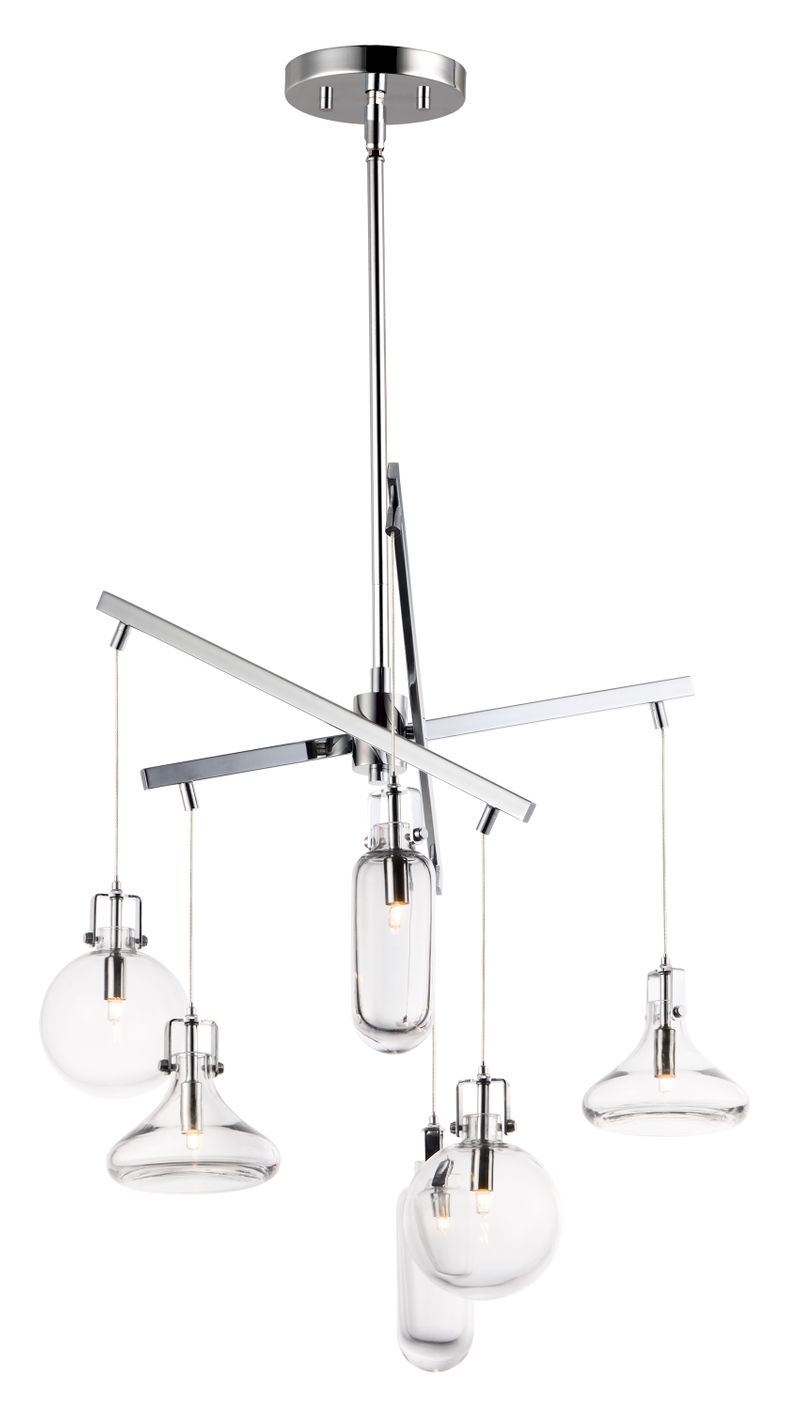 Kem 24.5' 6 Light Multi-Light Pendant in Polished Chrome