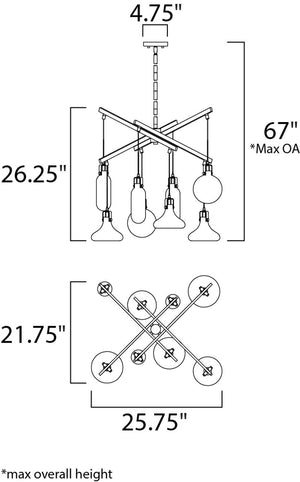 Kem 21.75' 8 Light Multi-Light Pendant in Polished Chrome