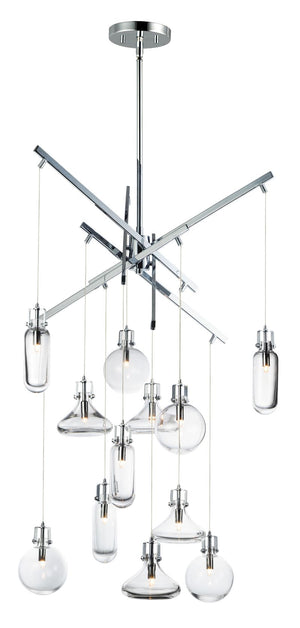 Kem 12 Light Chandelier in Polished Chrome