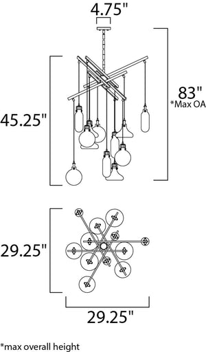 Kem 12 Light Chandelier in Polished Chrome