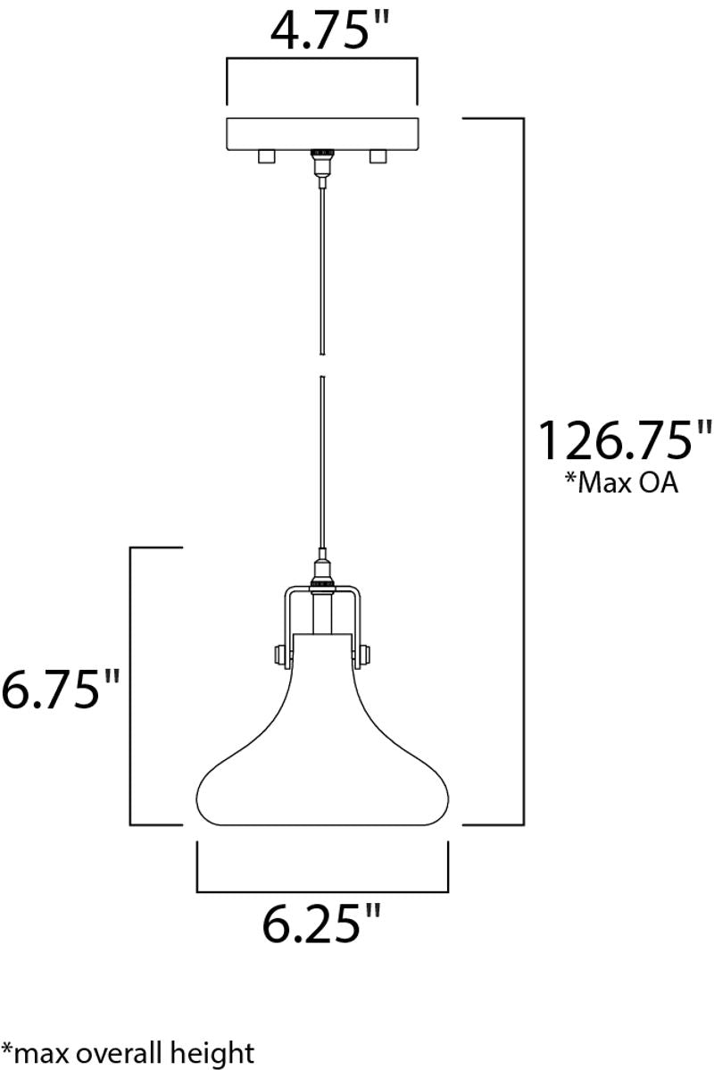 Kem 6.25' Single Light Pendant in Polished Chrome