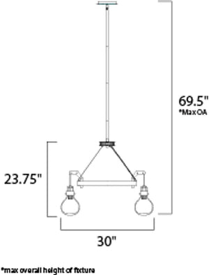 Kinetic 6 Light Chandelier in Dark Satin Nickel