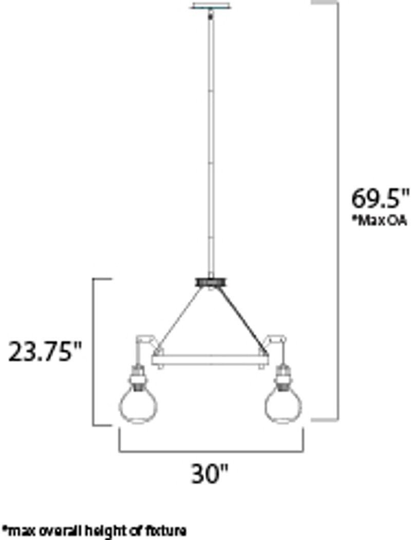 Kinetic 6 Light Chandelier in Dark Satin Nickel