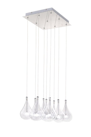 Larmes 14' 9 Light Multi-Light Pendant in Polished Chrome