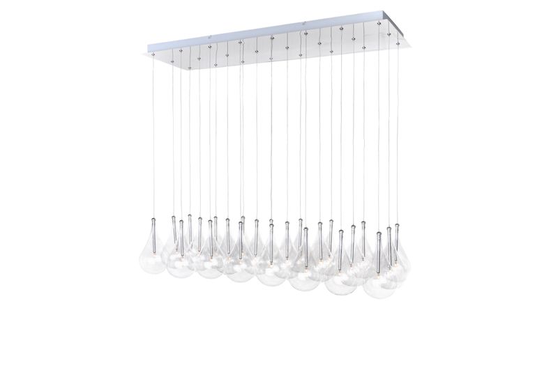 Larmes 14' 24 Light Linear Pendant in Polished Chrome