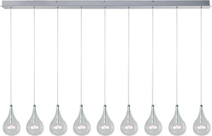 Larmes 5' 9 Light Linear Pendant in Polished Chrome