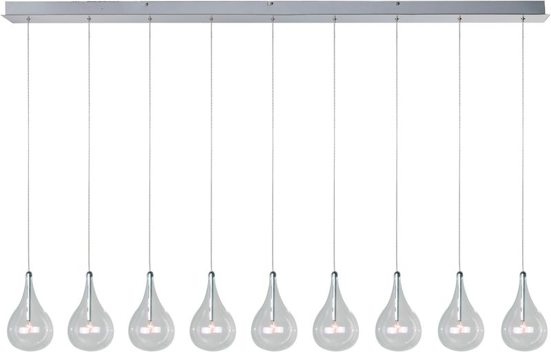 Larmes 5' 9 Light Linear Pendant in Polished Chrome
