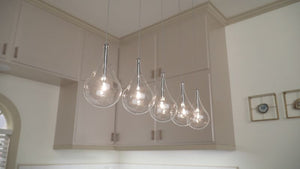 Larmes 5' 5 Light Linear Pendant in Polished Chrome