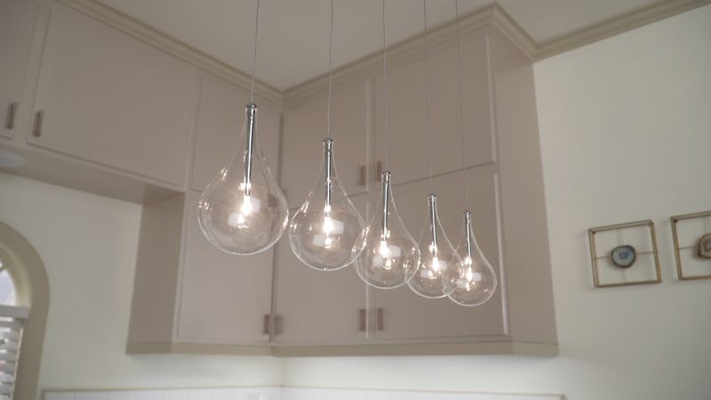 Larmes 5' 5 Light Linear Pendant in Polished Chrome