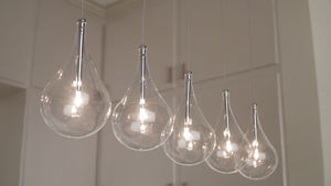 Larmes 5' 5 Light Linear Pendant in Polished Chrome