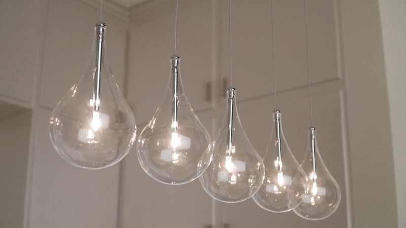 Larmes 5' 5 Light Linear Pendant in Polished Chrome