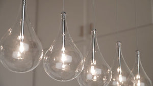 Larmes 5' 5 Light Linear Pendant in Polished Chrome