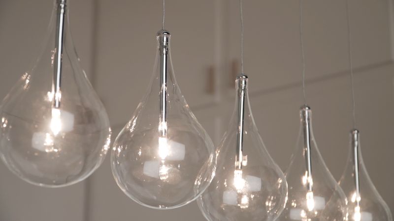 Larmes 5' 5 Light Linear Pendant in Polished Chrome