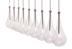 Larmes 4.5' 9 Light Linear Pendant in Polished Chrome