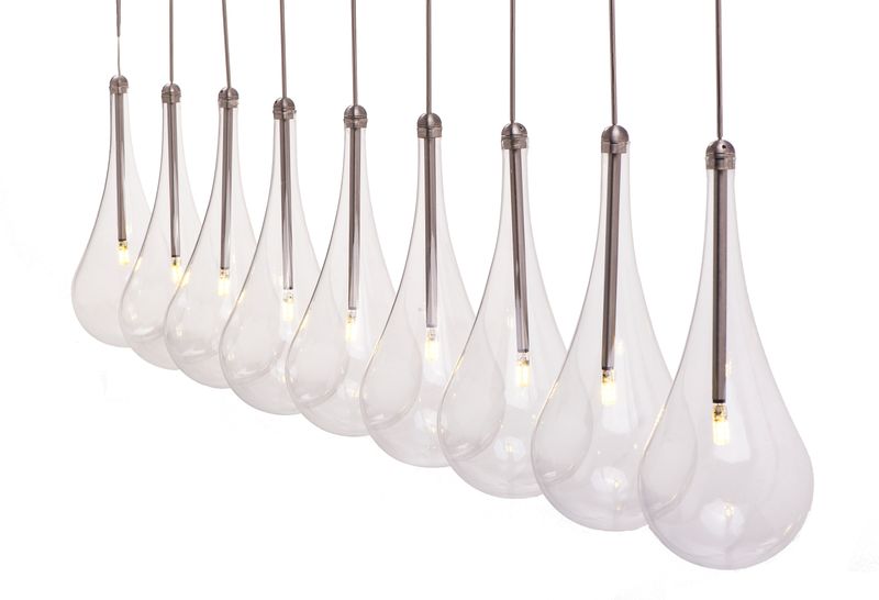 Larmes 4.5' 9 Light Linear Pendant in Polished Chrome