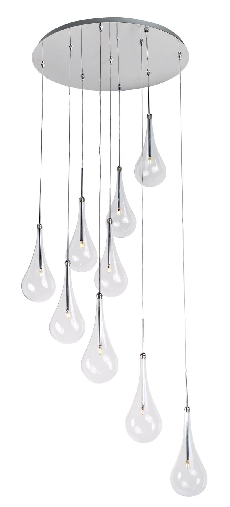 Larmes 22.75' 9 Light Single Pendant in Polished Chrome