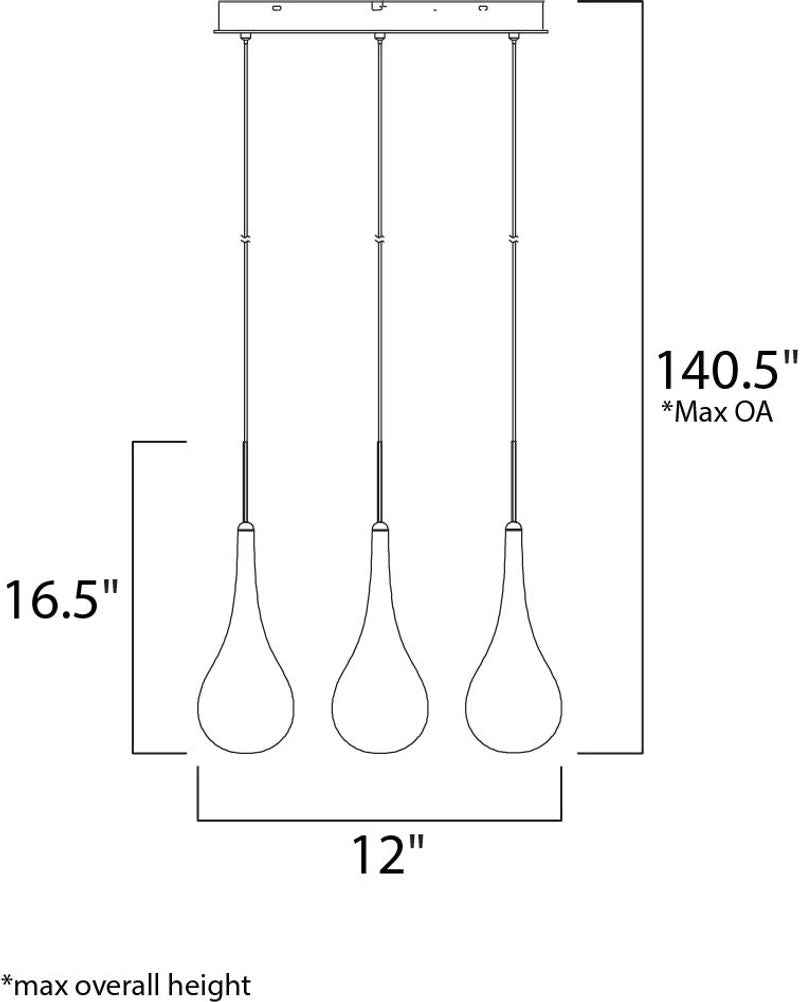 Larmes 9 Light Single Pendant in Polished Chrome