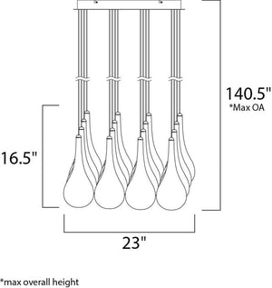 Larmes 23' 16 Light Multi-Light Pendant in Polished Chrome