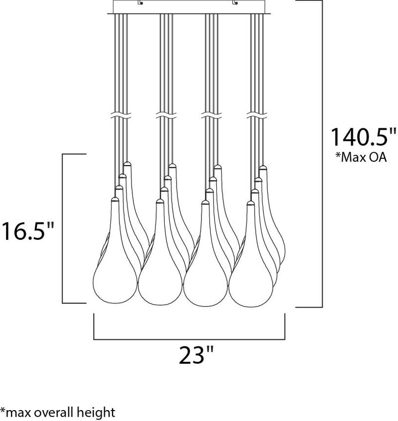 Larmes 23' 16 Light Multi-Light Pendant in Polished Chrome