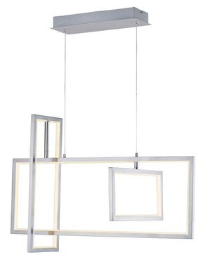 Link 15.5' 3 Light Linear Pendant in Satin Nickel
