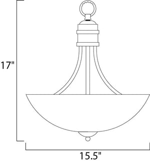 Logan 15.5' 3 Light Inverted Bowl Pendant in Oil Rubbed Bronze