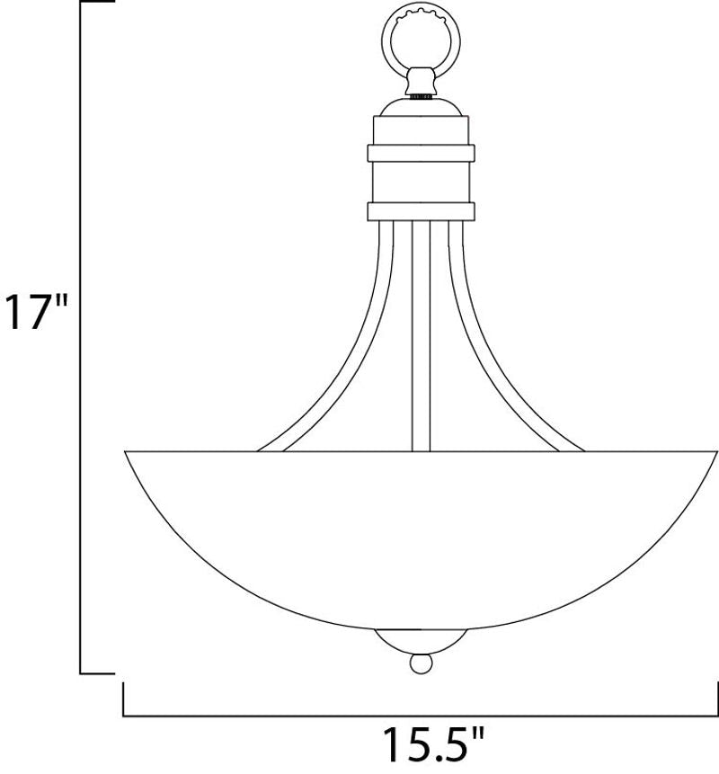 Logan 15.5' 3 Light Inverted Bowl Pendant in Oil Rubbed Bronze