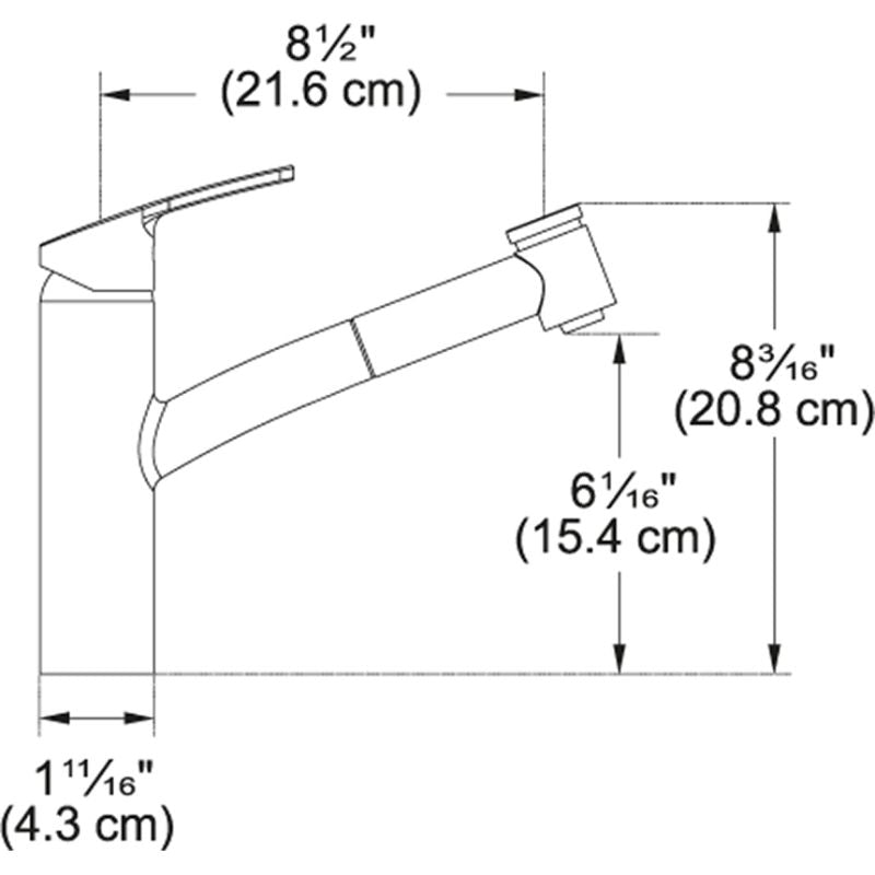 Smart Single-Handle Pull-Out Kitchen Faucet in Polished Chrome - 8.19'
