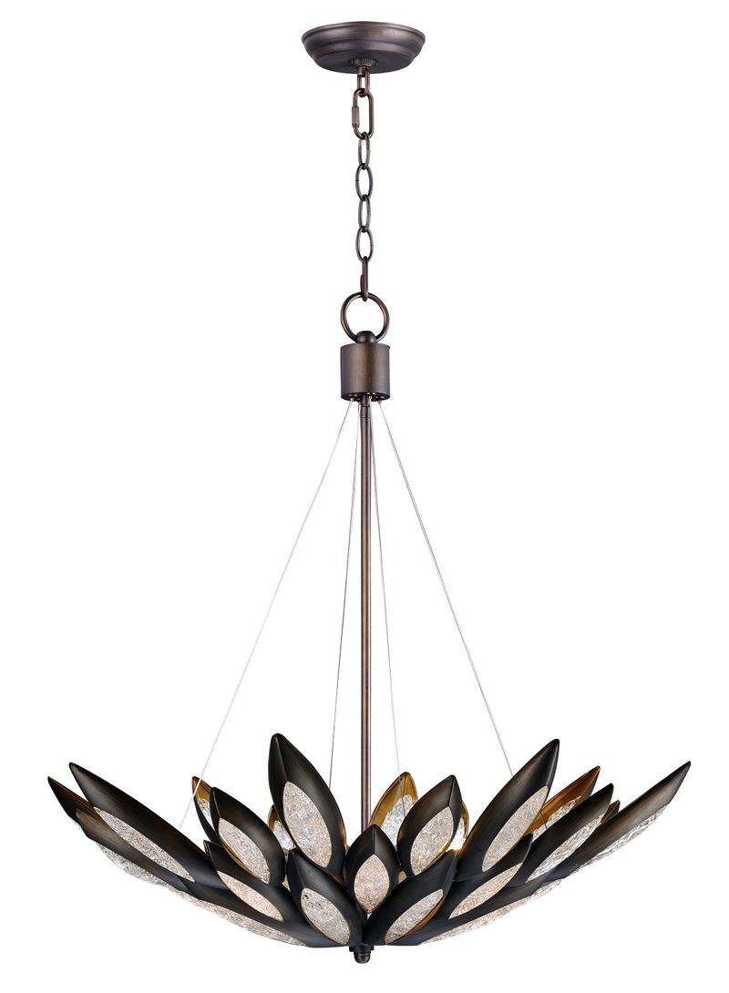 Lotus 30.5' 8 Light Single Pendant in Burnished Bronze