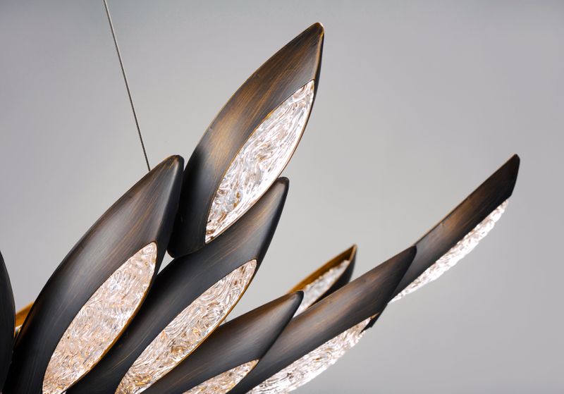 Lotus 30.5' 8 Light Single Pendant in Burnished Bronze