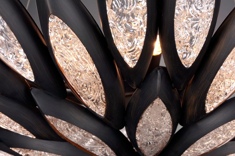 Lotus 30.5' 8 Light Single Pendant in Burnished Bronze