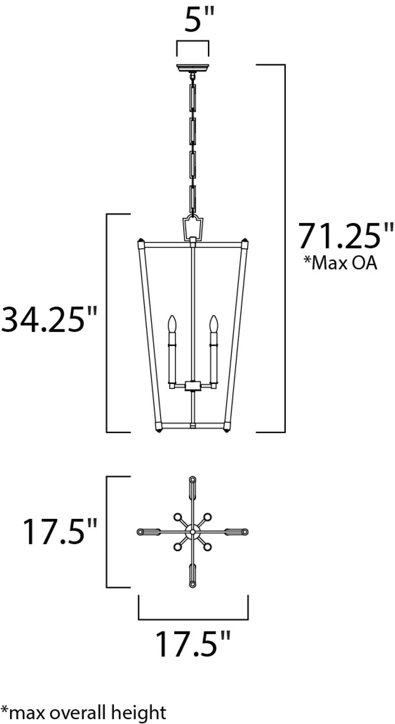 Lucent 17.5' 4 Light Entry Foyer Pendant in Polished Nickel