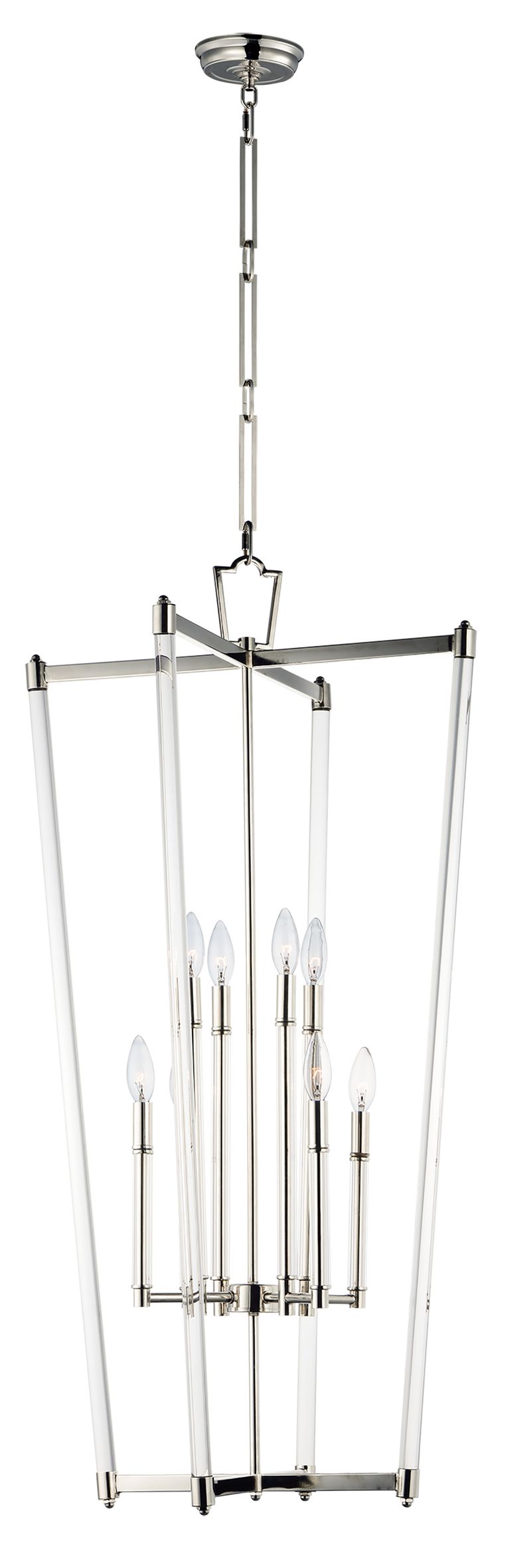 Lucent 21.25' 8 Light Chandelier in Polished Nickel