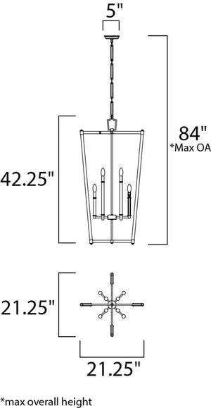 Lucent 21.25' 8 Light Chandelier in Polished Nickel