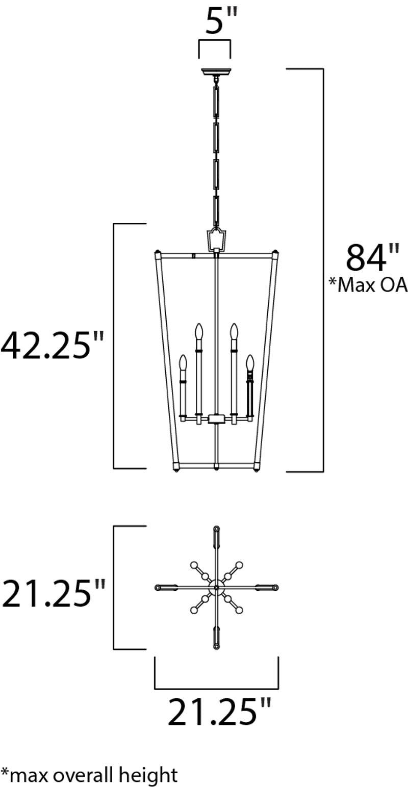 Lucent 21.25' 8 Light Chandelier in Polished Nickel