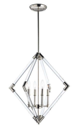 Lucent 24' 4 Light Entry Foyer Pendant in Polished Nickel