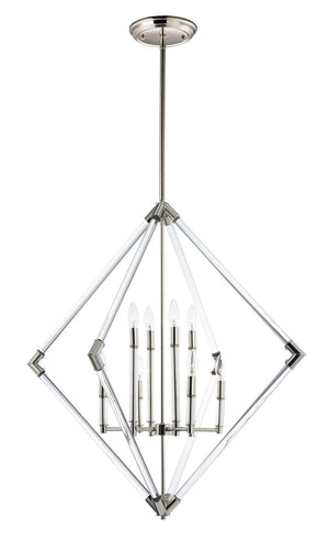 Lucent 35.5' 8 Light Entry Foyer Pendant in Polished Nickel
